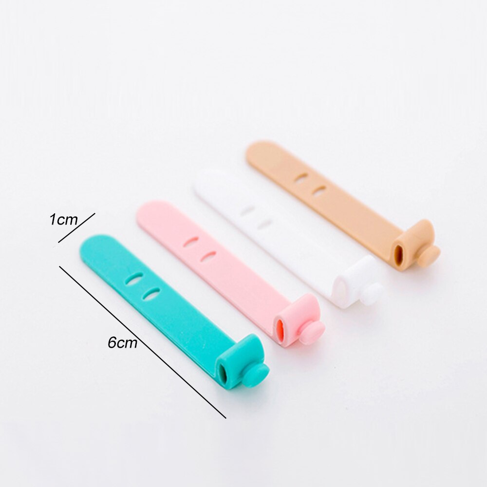 4PCS/lot Cable Winder Silicone Cable Organizer Wire Wrapped Cord Line Winder for Wired Headphones Earphones Cable Organizer Ties