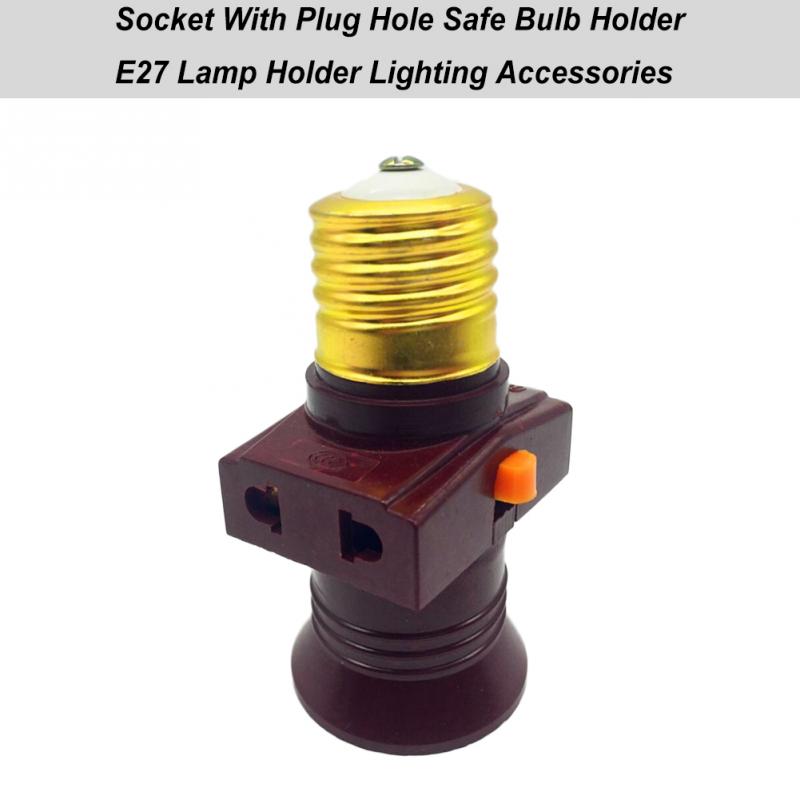 2pcs E27 Lamp Socket Multi-purpose Socket Switch Lamp Holder Hole Bakelite Shell Flame Retardant Material Bulb Holder 220V