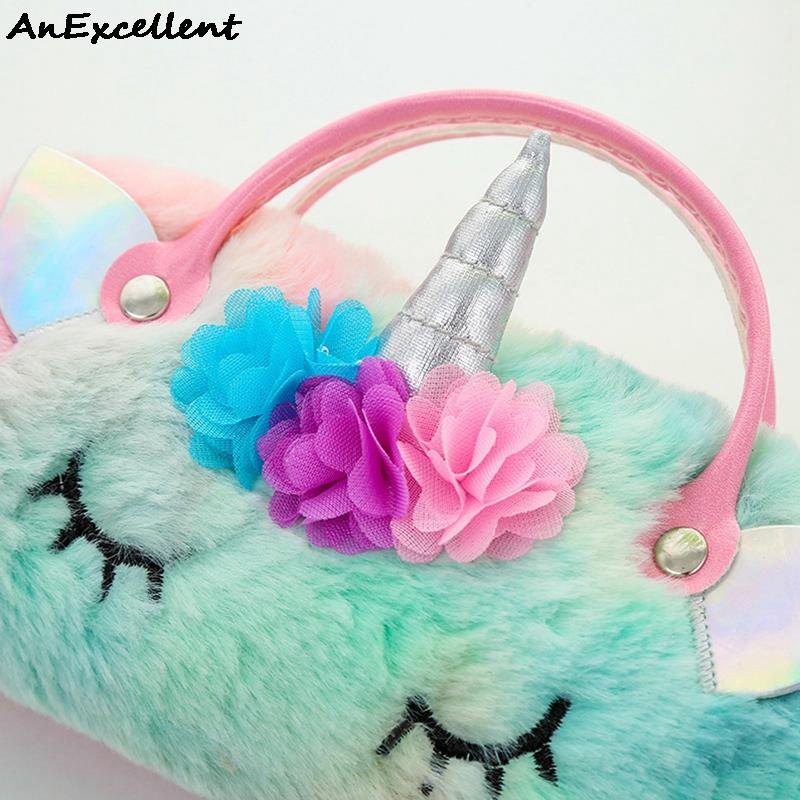 Kawaii – boîte à lunettes licorne, portable, mignon, Animal de dessin animé, pour filles, enfants, étui à lunettes, , papeterie scolaire