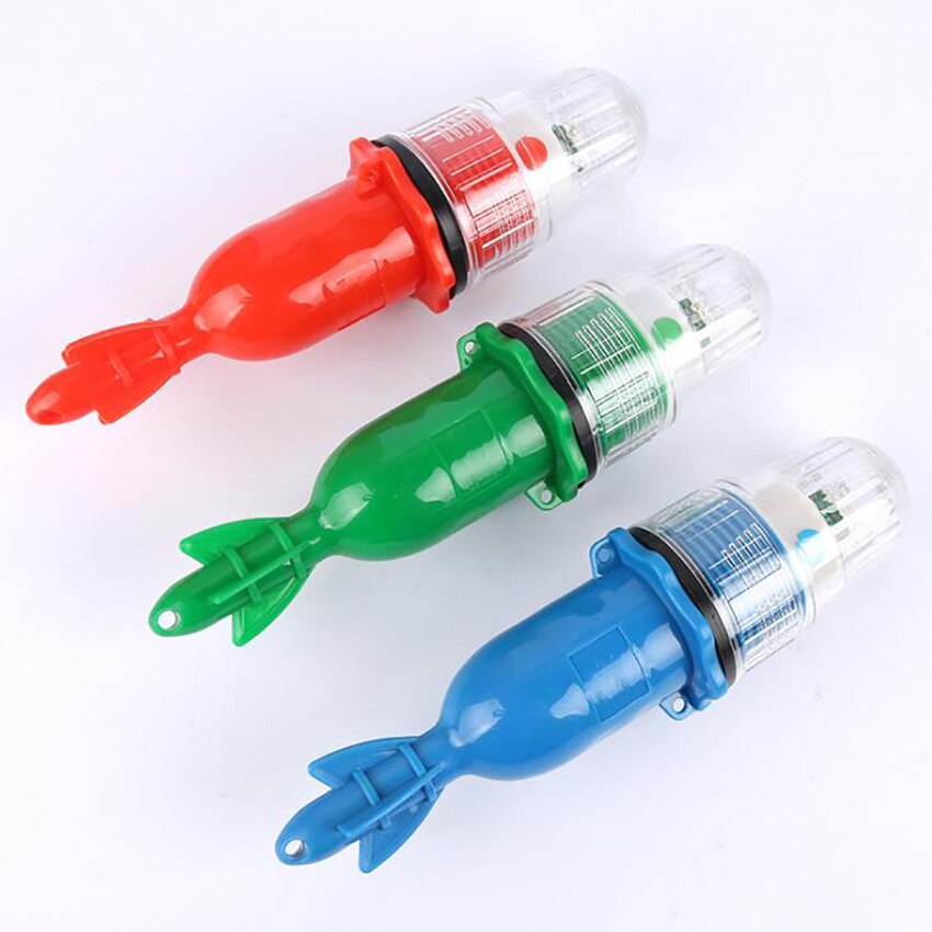 Boat Dock Lure Bait Battery Powered LED Underwater Night Fishing Light Lure for Attracting Fish- White, Green, Red, Yellow, Blue