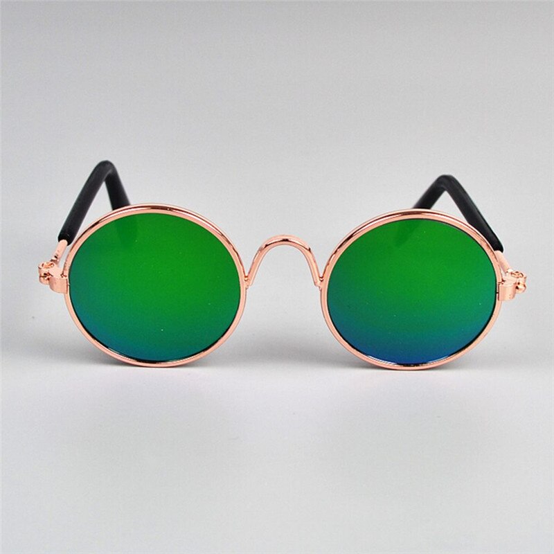 Offre spéciale Cool chat lunettes pour animaux de compagnie pour petit chien chat produits Eye-Wear chien lunettes de soleil pour animaux de compagnie fournitures pour animaux de compagnie Photos accessoires: Gold-green