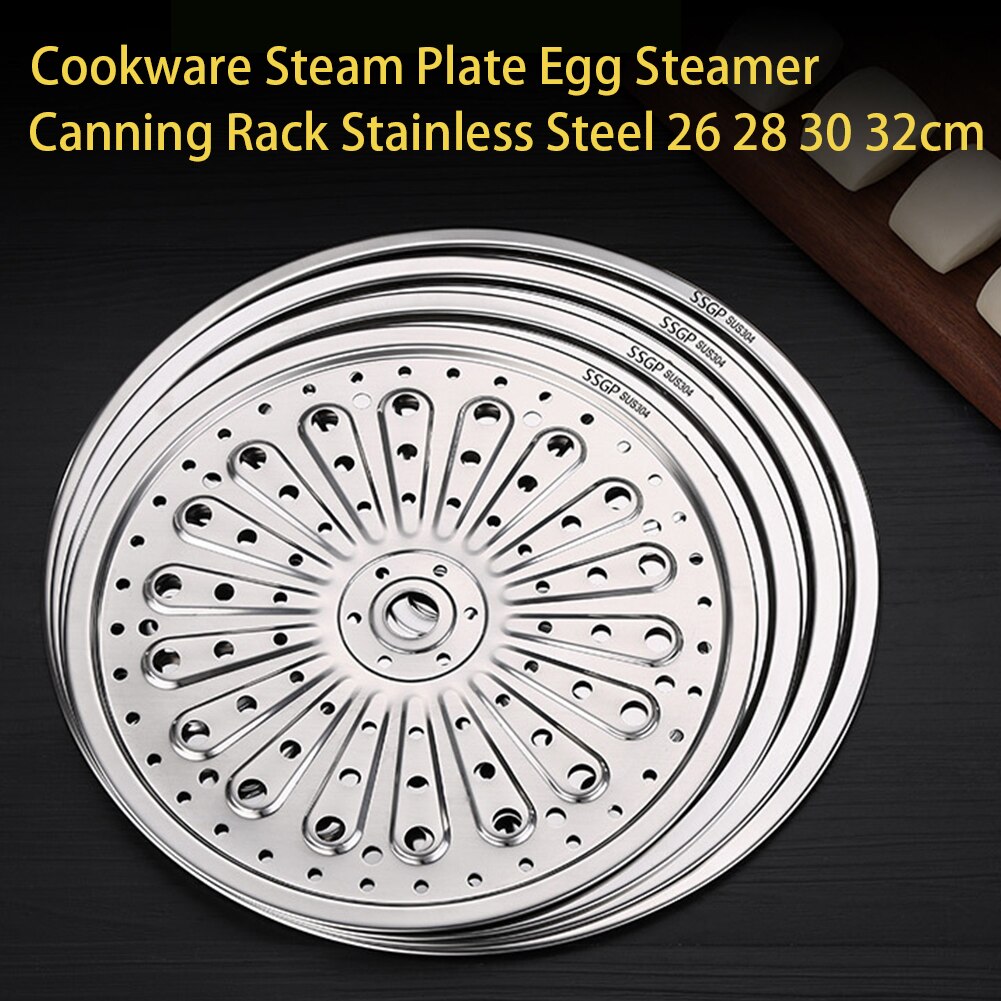 Household Steam Plate Cookware Round Steamer Canning Rack Kitchen 26 28 30 32cm Stainless Steel Rust Resistant Toast Baking