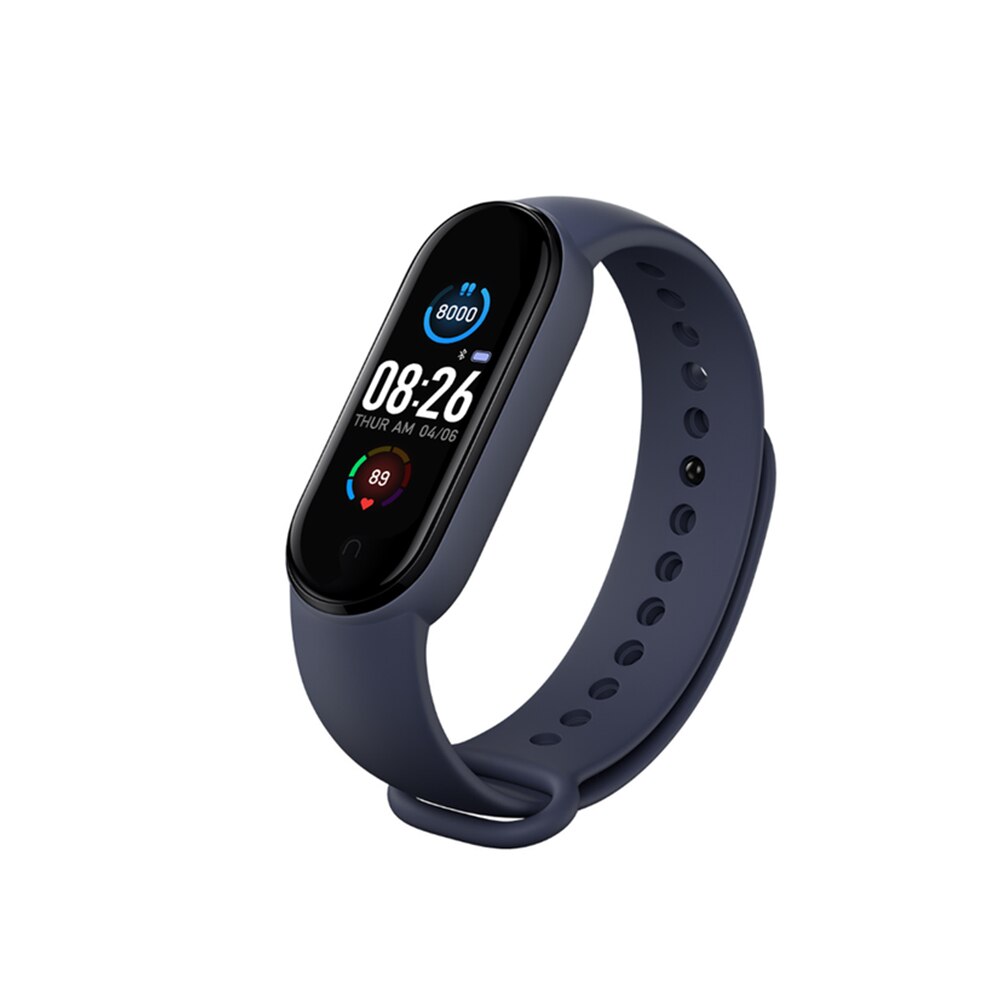 M5 Smart Band Armband IP67 Waterdichte Smarthwatch Bloeddruk Fitness Tracker Smartband Fitness Polsbandjes: Blauw