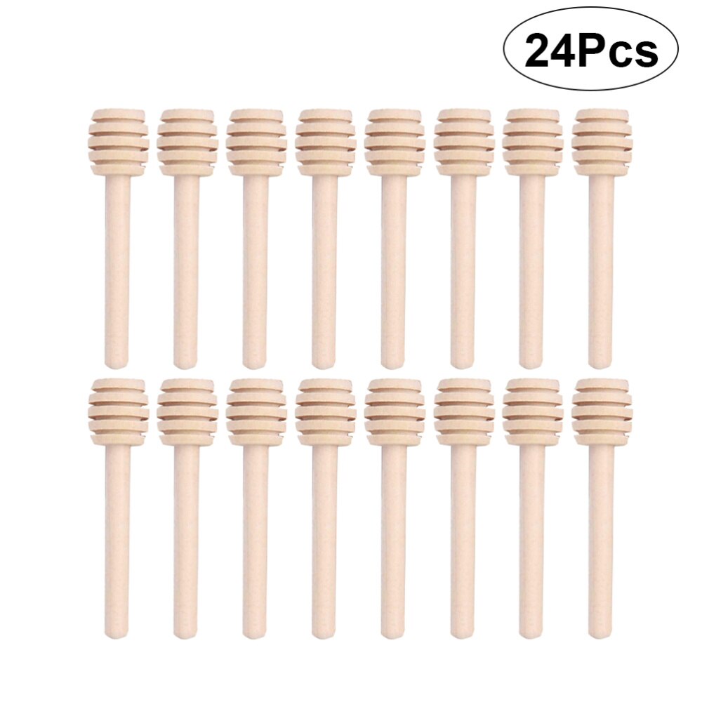 24Pcs Houten Honing Dipper Sticks Jam Dippers Siroop Roerstaafjes Voor Honing Pot Jar Container