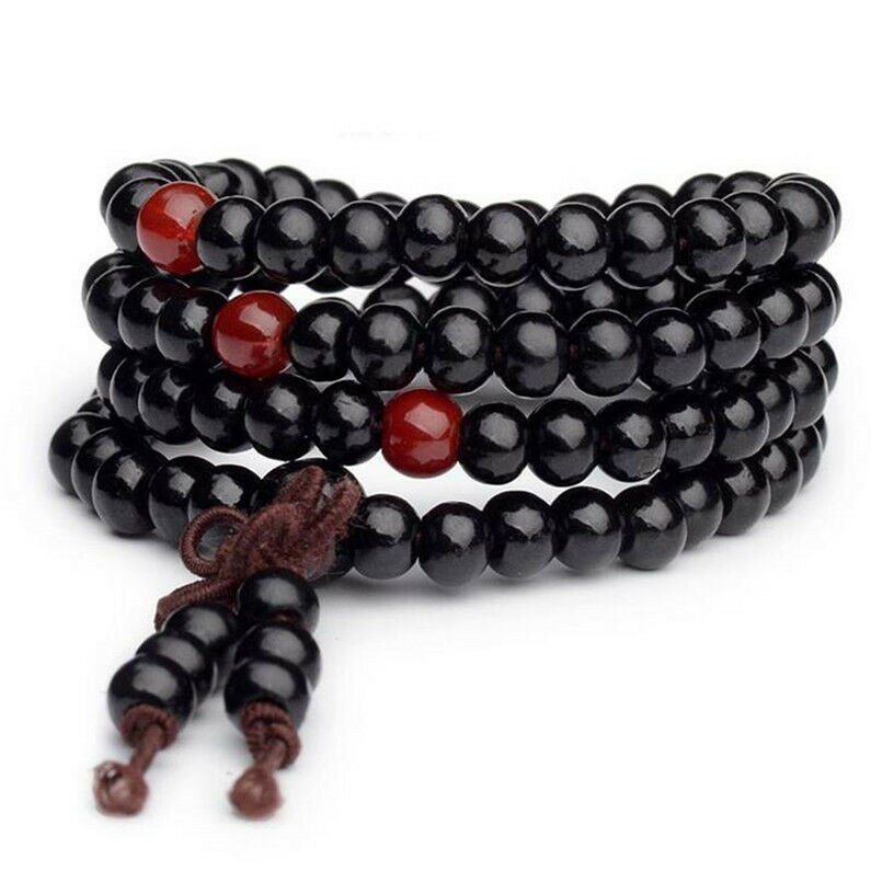 6mm Natuurlijke Sandelhout Boeddhistische Boeddha Meditatie Houten Kralen Mala Armband Voor Vrouwen Mannen Gebed Rozenkrans Opknoping Decoratie