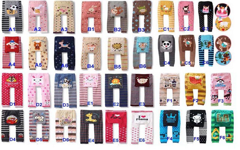 Bebê dos desenhos animados pp calças longas algodão meninos meninas leggings pp calças 36 cor escolher 6 pc/lote.