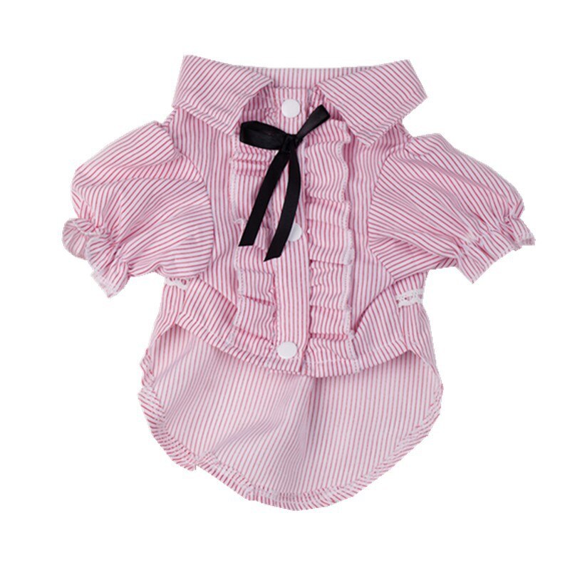 Chemises de luxe à rayures pour chiens et chats, vêtements pour petits chiens, rouge, bleu, à la , printemps été: Red / XXL