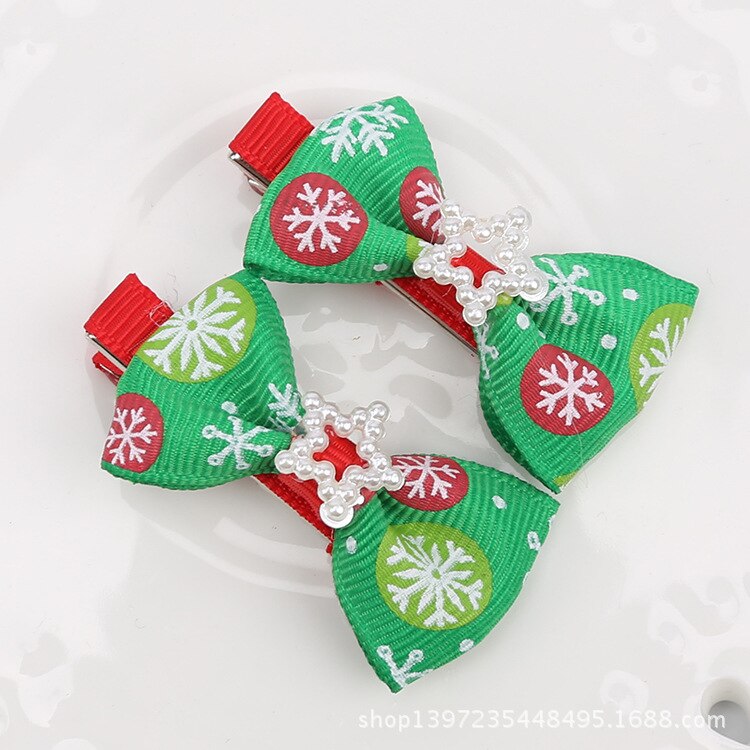 Anneau élastique pour cheveux, 2 pièces/ensemble, accessoires de cheveux de noël pour enfants, bande en caoutchouc, serre-tête pour filles: NO.7