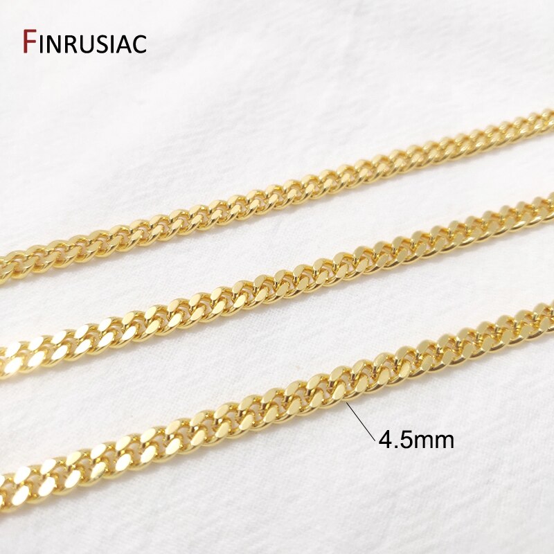 Carrete de cadena para manualidades de joyería DIY, , cadenas de Metal chapadas en oro de 14K para fabricación de joyas, pulseras hechas a mano, piezas de collares