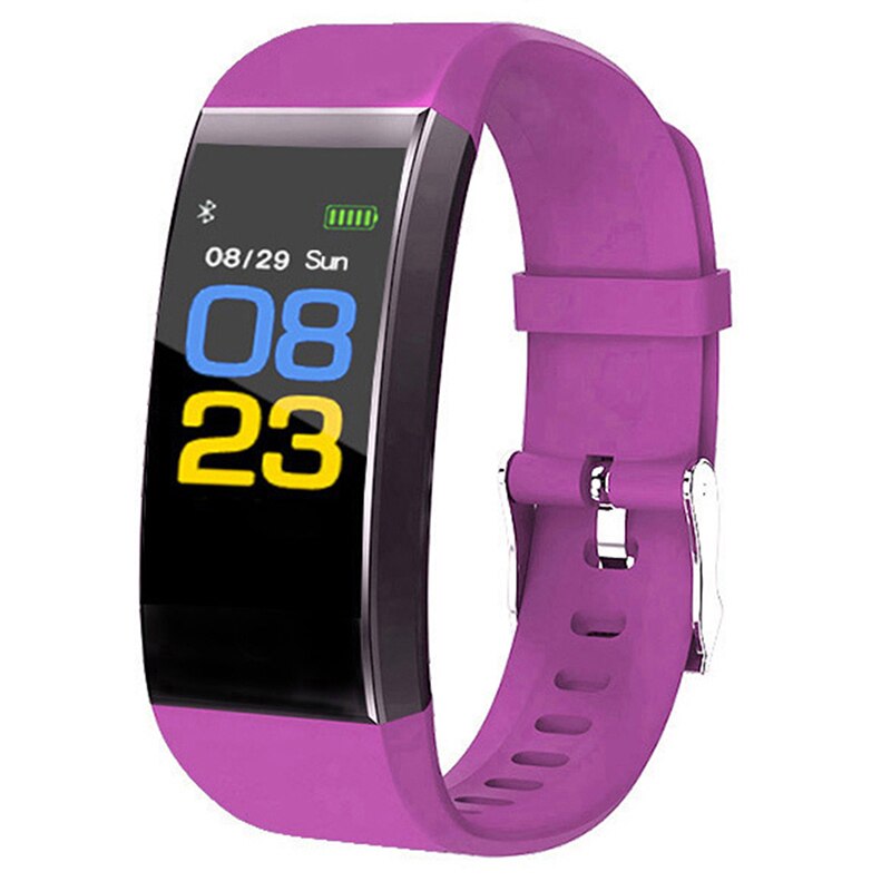 Voor 115 Plus Smart Horloge Bluetooth Sport Horloges Gezondheid Smart Polsband Hartslag Fitness Stappenteller Armband Horloge: Paars