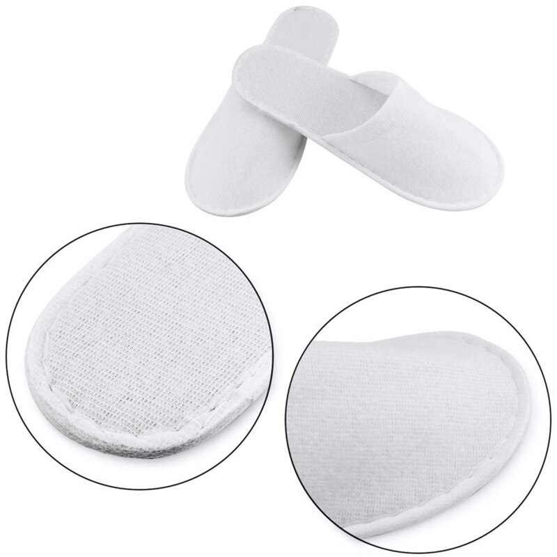 20 Pairs Wegwerp Witte Hotel Slippers Voor Gasten, Gesloten Teen Slippers Fit Voor Vrouwen En Mannen
