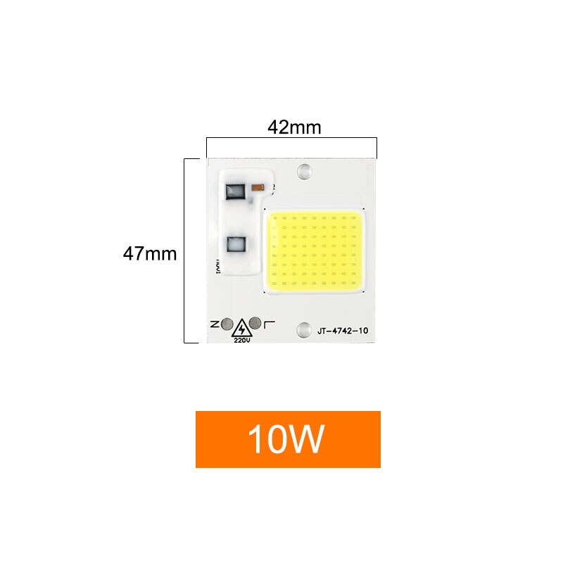 Cob led chip lampe 3w 5w 7w 10w 20w 30w 50w smarte ic lysperler 220v 240v diy til led pære projektør spotlight: Normal 10w / Varm hvid