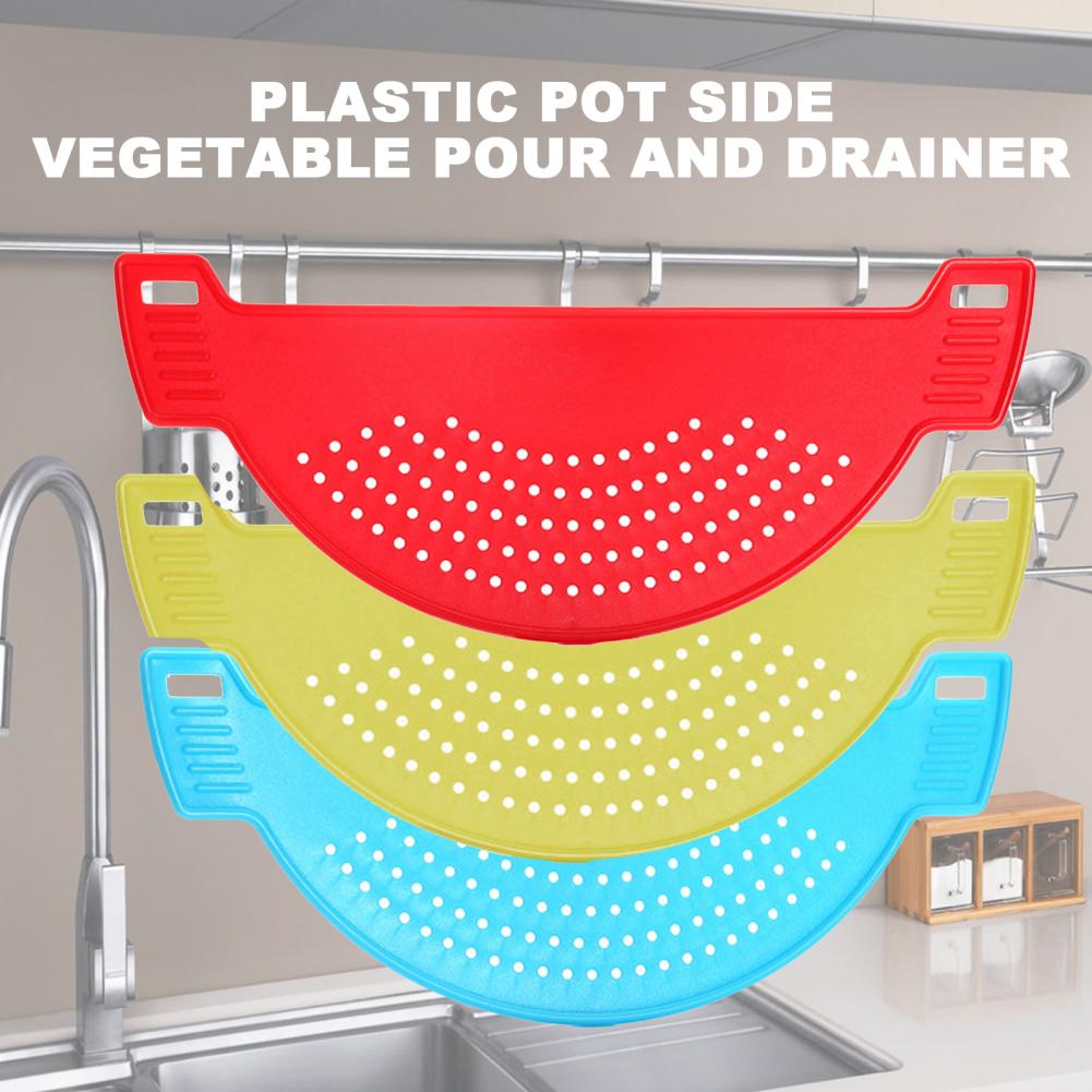 Tabla escurridora con forma de media luna para lavar verduras, resistente al calor, embudo, utensilios de cocina