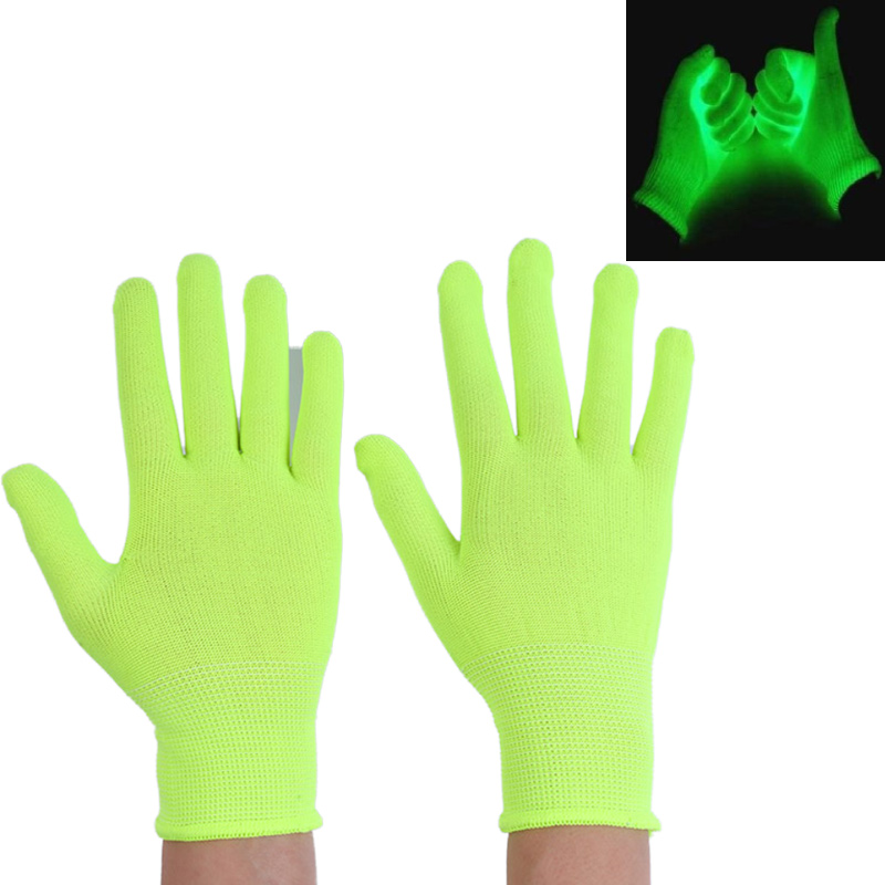 Décorations de fête à lumière UV, chapeau formel de réaction à lumière noire, gants fluorescents, lunettes en paille néon, fournitures de fête: jaune clair
