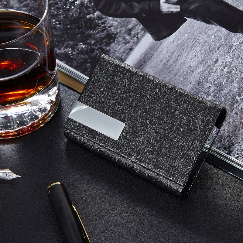 EZONE 1pc moda wizytownik na karty biznesowe dla mężczyzn 9.5*6.5cm metalowe etui na wizytówki karta bankowa Box etui na karty kredytowe wysoka jakość: T1