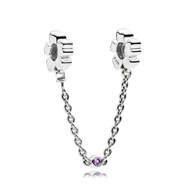 Reproduction 1:1 100% 925 Sterling Silver Safety Chain Bracelet Beads Set Free Package