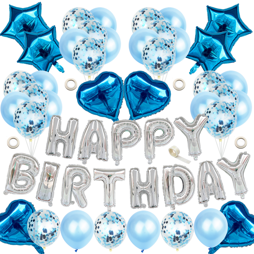 1Set lettre joyeux anniversaire ballon fête d'anniversaire décoration enfants événement fournitures ballons d'air bébé douche feuille Balon Alphabet
