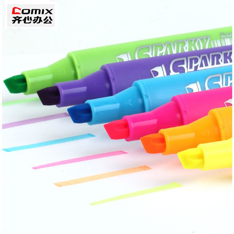 6 piece/lot,highlighter marker,Brands Fluorescent marker pen,Drawing pen,Office school stationery eco-friendly pens