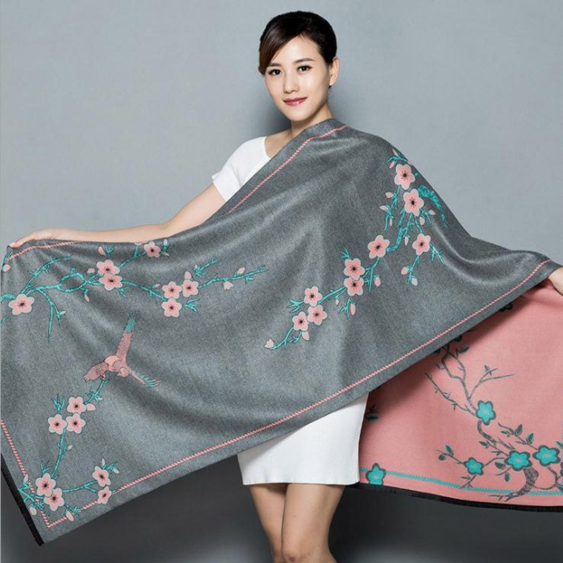 Châle pour femmes, automne hiver, écharpe en cachemire, Pashmina chaude, grande taille, douce, couverture multi-usage: B2