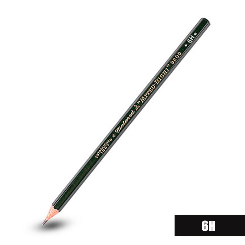 2 pièces UNI MITSUBISHI crayon 9800 Test carte dessin crayons Art croquis crayon: 6H 2pcs