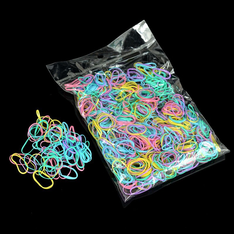 500 Stuks Wegwerp Elastiekjes Elastische Hair Ties Kids Meisje Paardenstaarten Houder voor Vlechten Bruiloft Kapsel School Kantoorbenodigdheden