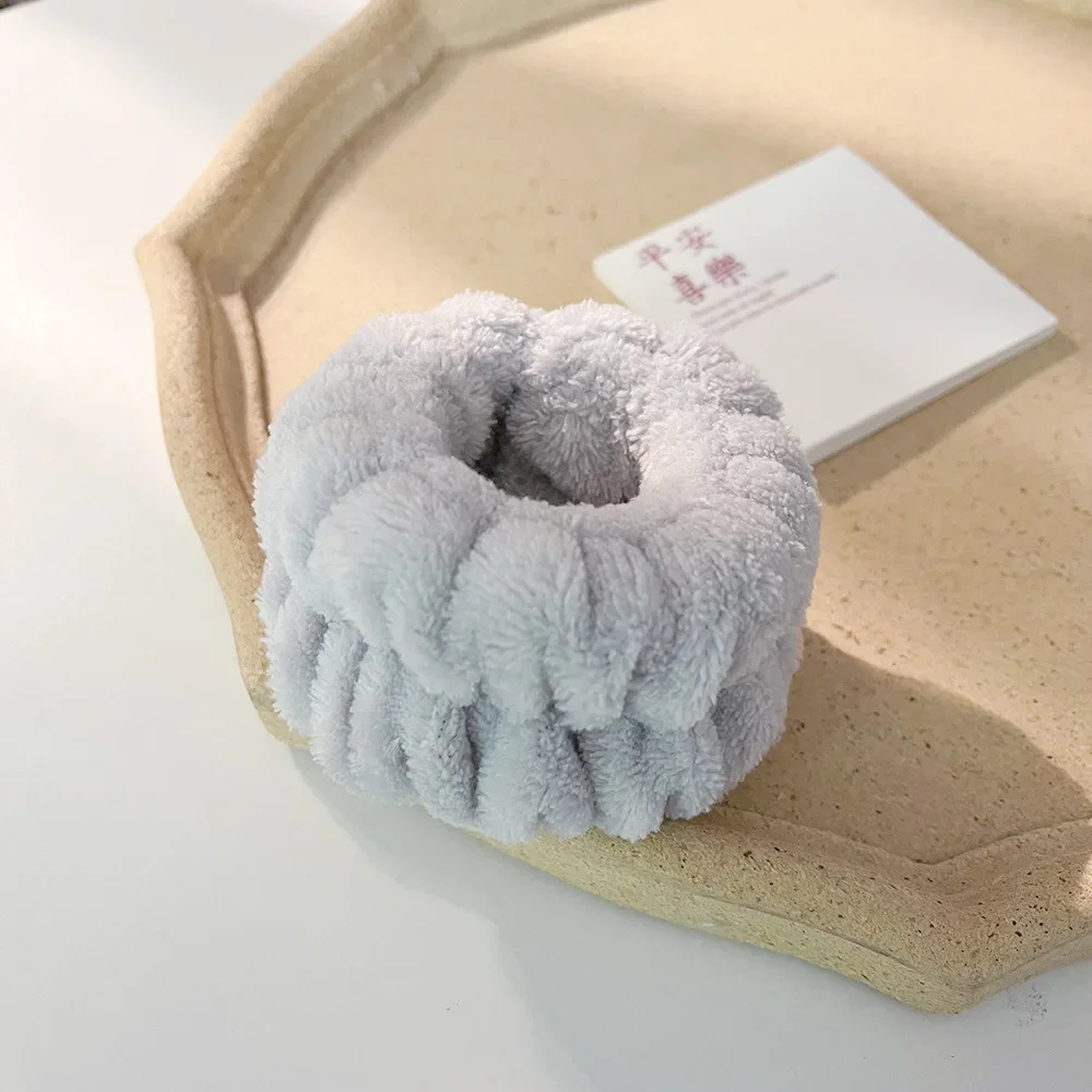 Muñequera de microfibra para lavado de muñeca, toalla, muñequera, Scrunchies para lavarse la cara, muñequera absorbente, diadema para mujer: Oro