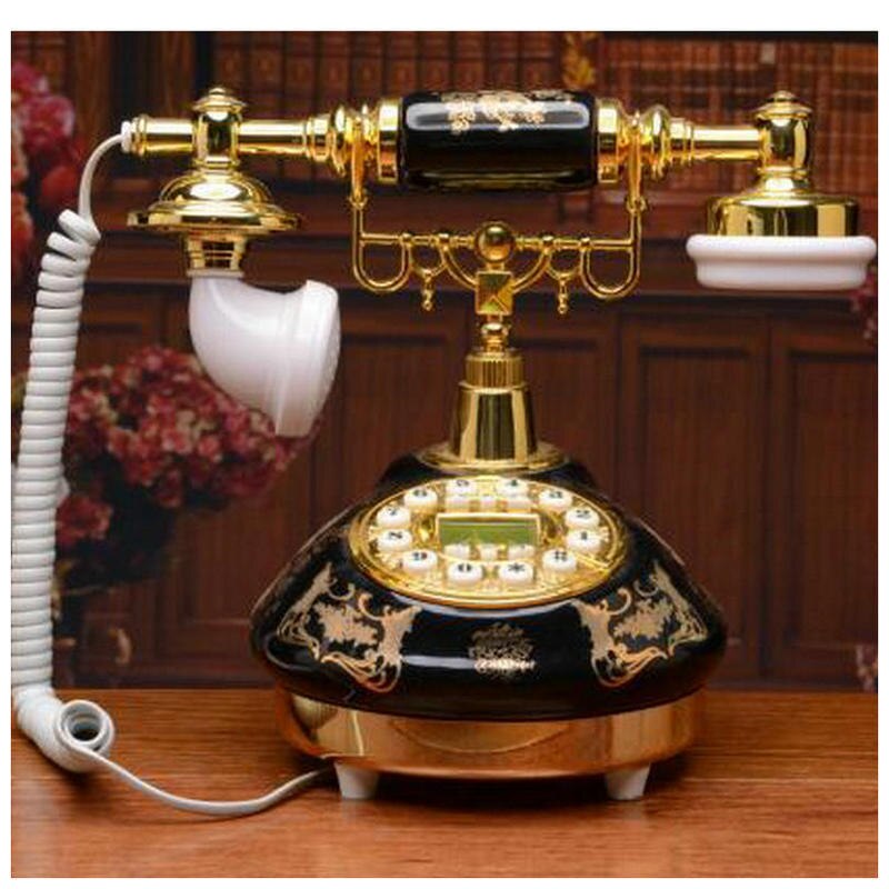 Old-fashioned pastoral retro telephone, European-style high-end ceramic telephone, household landline, antique telephone