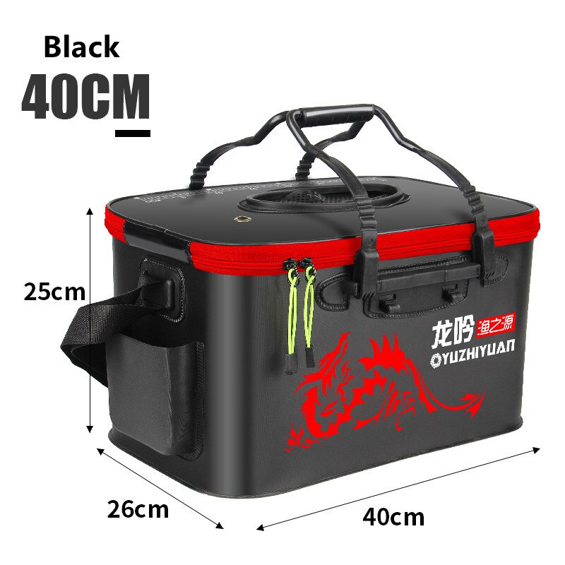 Cubo plegable eva para pesca al aire libre, cubo para peces vivos, tanque de agua de pesca grueso: S style 40cm