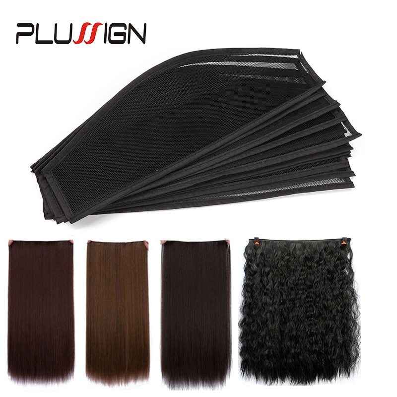 Wig Accessories Hair Net For Wigs Clip In Hair Extension Hairnets Plussign Black Net Hair Making Tools 5Pcs/Lot