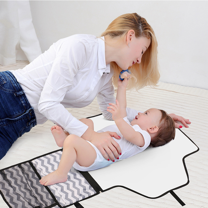 Baby bärbar hopfällbar blöjbyte vattentät matta snygg väska reseförvaring skötbord clutch baby care pro