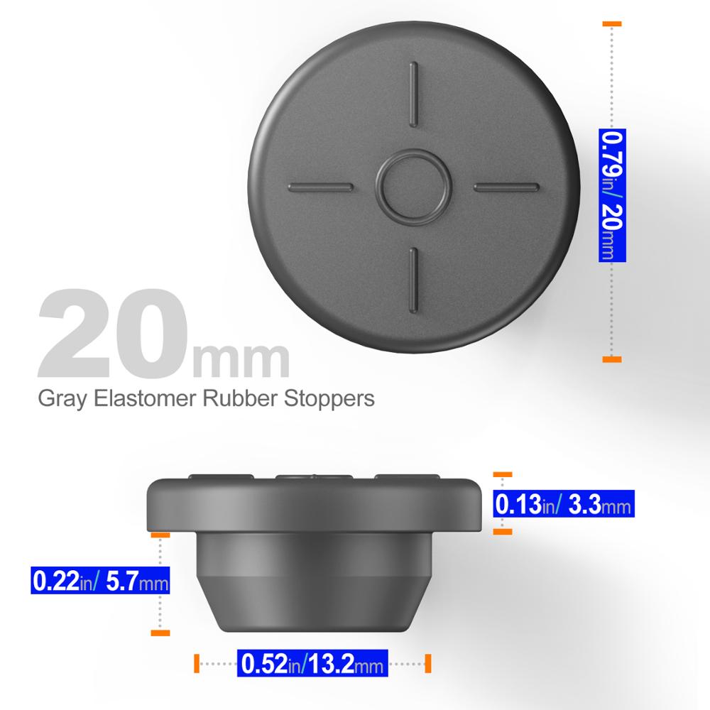 20Mm Butyl Stoppers Paddestoel 100 Pcs, Voor Glazen Flacon En Vloeibare Cultuur Potten, kan Worden Gesteriliseerd Door Stoom En Herhaald Gebruikt
