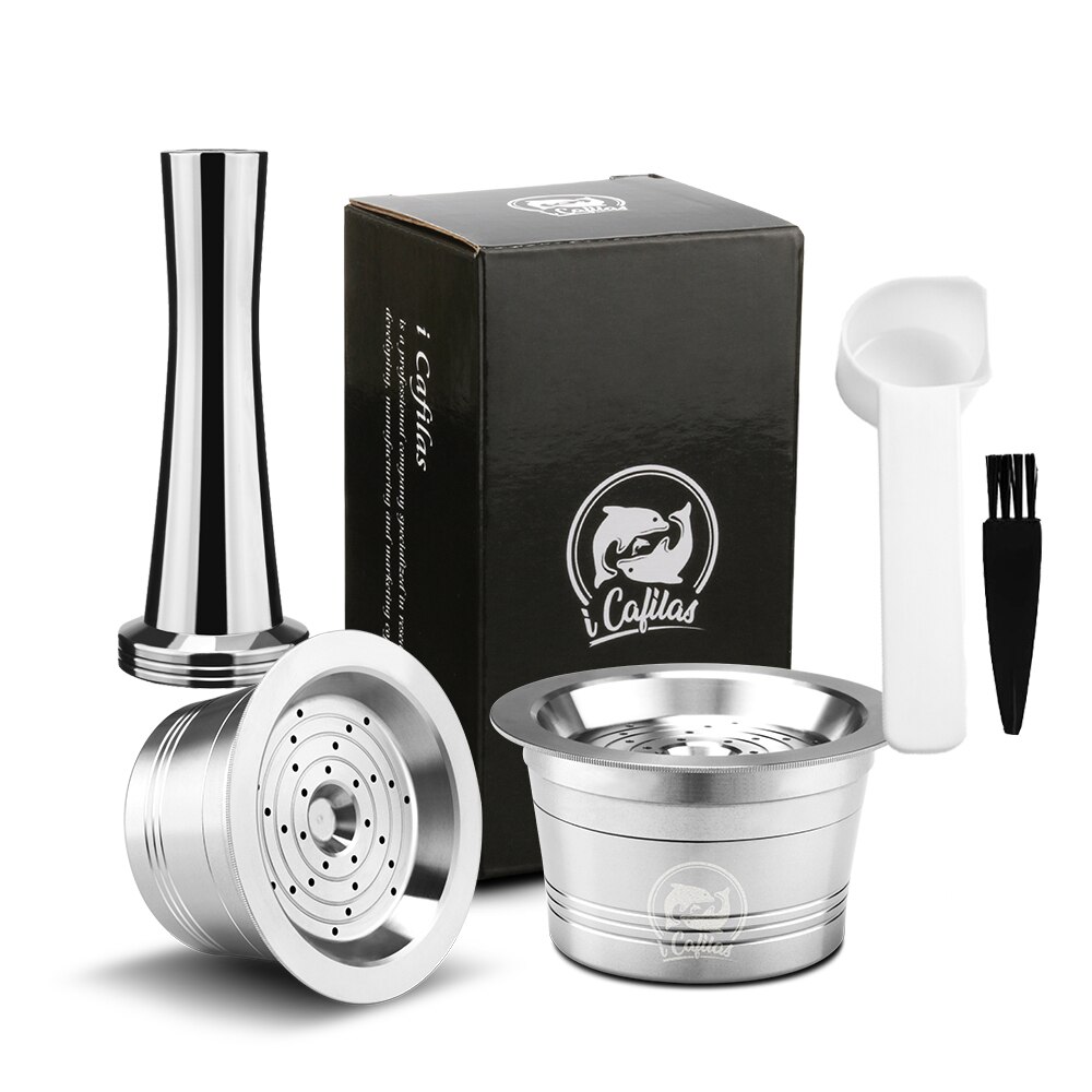 Cápsulas de café para Cafissimo Tichibo, cápsulas rellenables de acero inoxidable, Crema reutilizable, café permanente: 2Cup 1Tamper