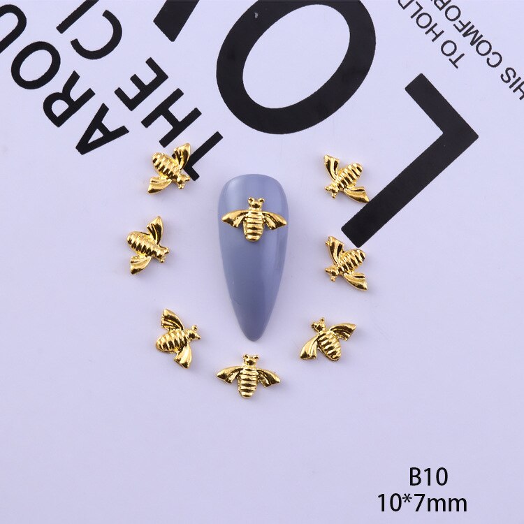 50 pezzi di ciondoli in lega d'oro e d'argento per unghie papillon farfalla 3D multi-forme accessori per unghie per ciondoli gioielli per chiodo arte giapponesi: Blu