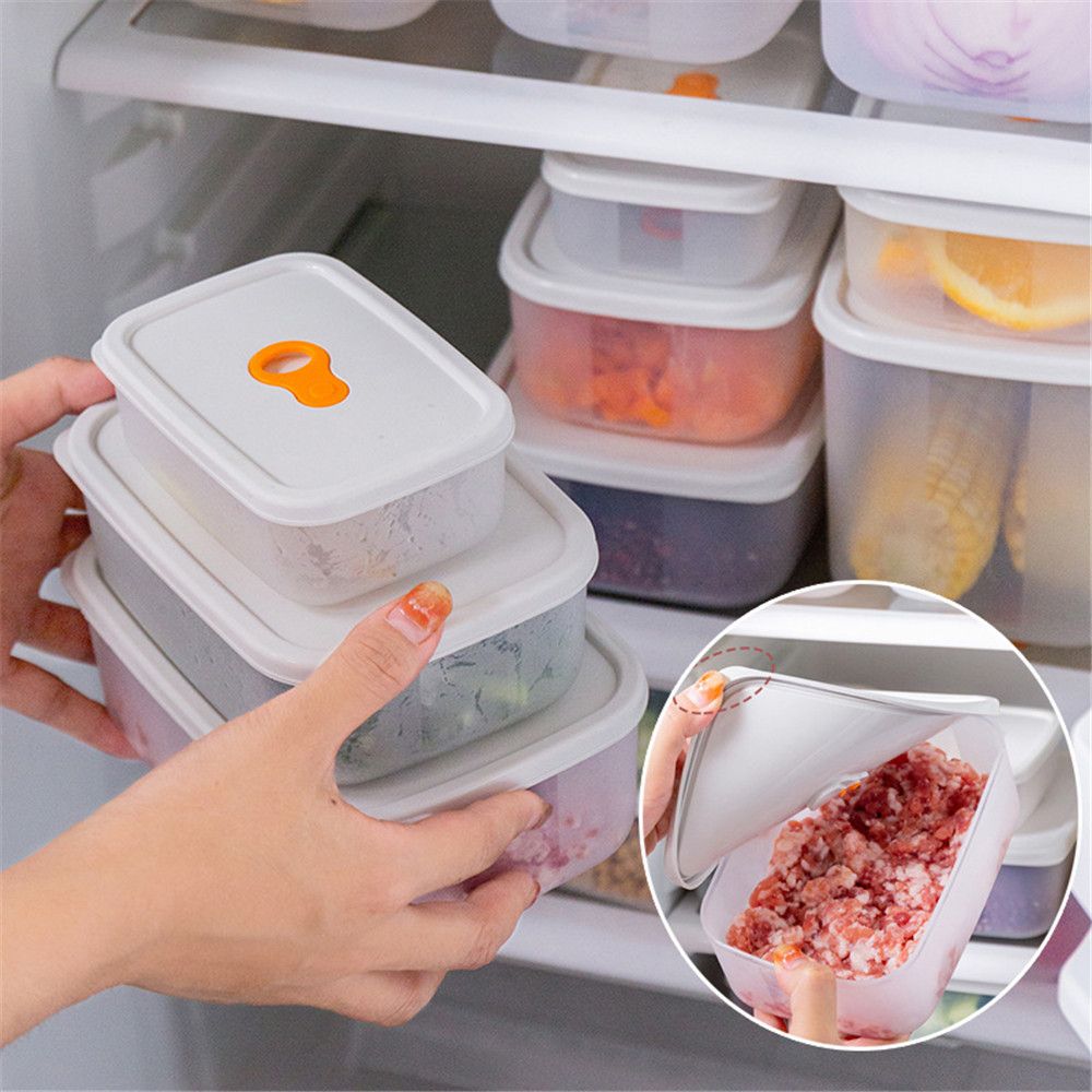 Freezing Cubes with Tray Refrigerator Leakproof Snack Organizer Food Container Jars Storage Box