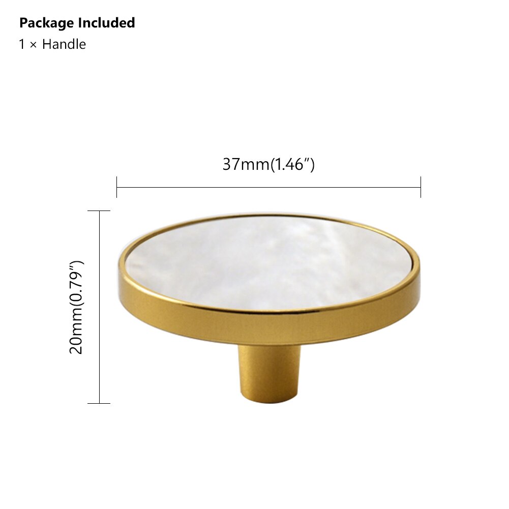 Europese deurknoppen en handgrepen voor keukenkasten, messing meubelgrepen, marmeren ader, gouden ladegrepen, wandhangers: Wit 37mm