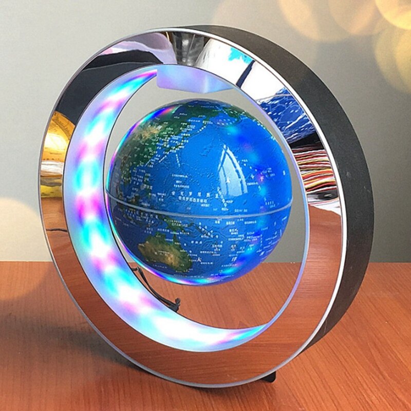 4 Cal w kształcie litery O magnetyczny lewitujący globus świetlny dekoracja biurowa kreatywny dom lewitacja magnetyczna prezent nas wtyczka