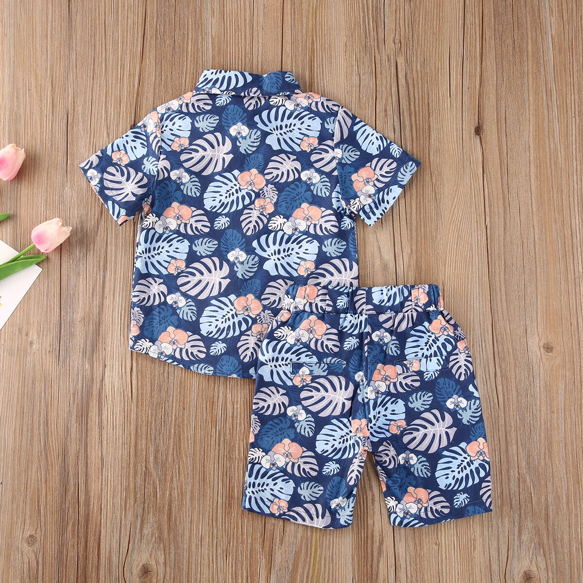 1-6Y été infantile bébé garçons vêtements ensembles imprimer à manches courtes simple boutonnage dessus de chemise + Shorts 2 pièces