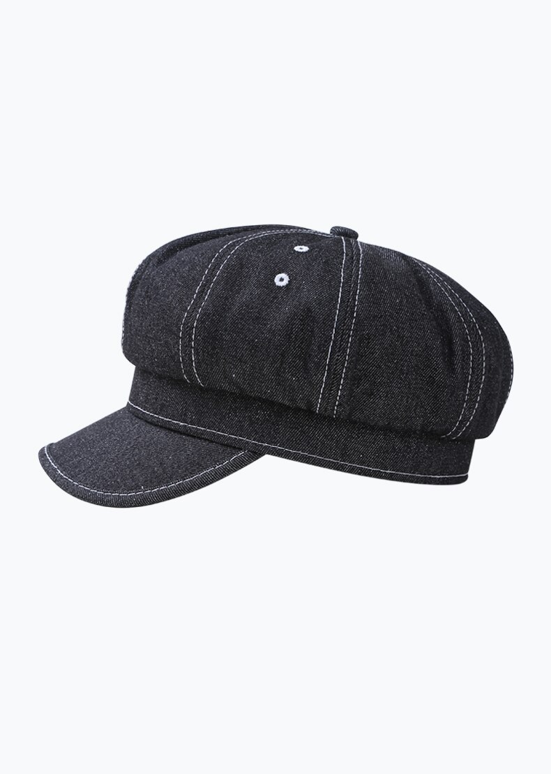 Lente En Herfst Engeland Retro Baret Damesmode Koreaanse Stijl Trendy Achthoekige Cap Dames Krantenjongenspet Cap: Black