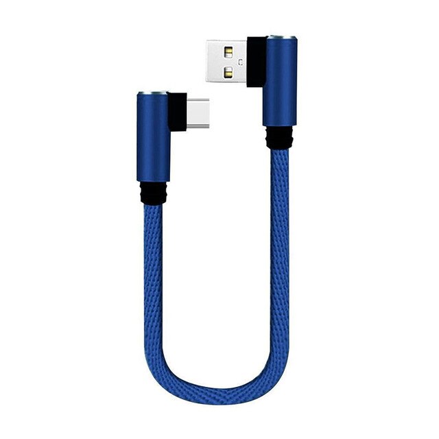 Câble de chargement Portable Micro Usb, 25Cm, pour téléphone Portable et tablette, câble de données en Nylon: type c blue