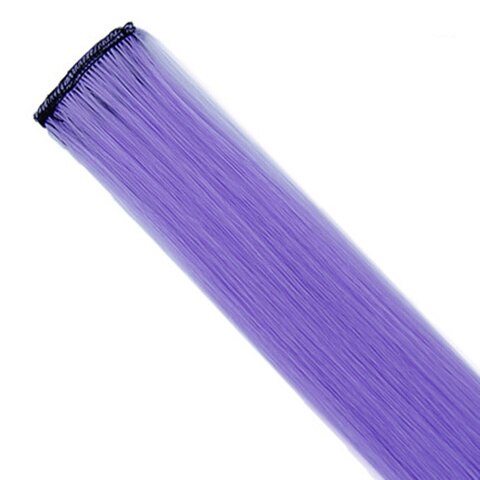 Extension synthétique longue lisse 20 pouces-Sallyhair | Postiche à pince une pièce rose jaune bleu violet pour femmes: L.Purple