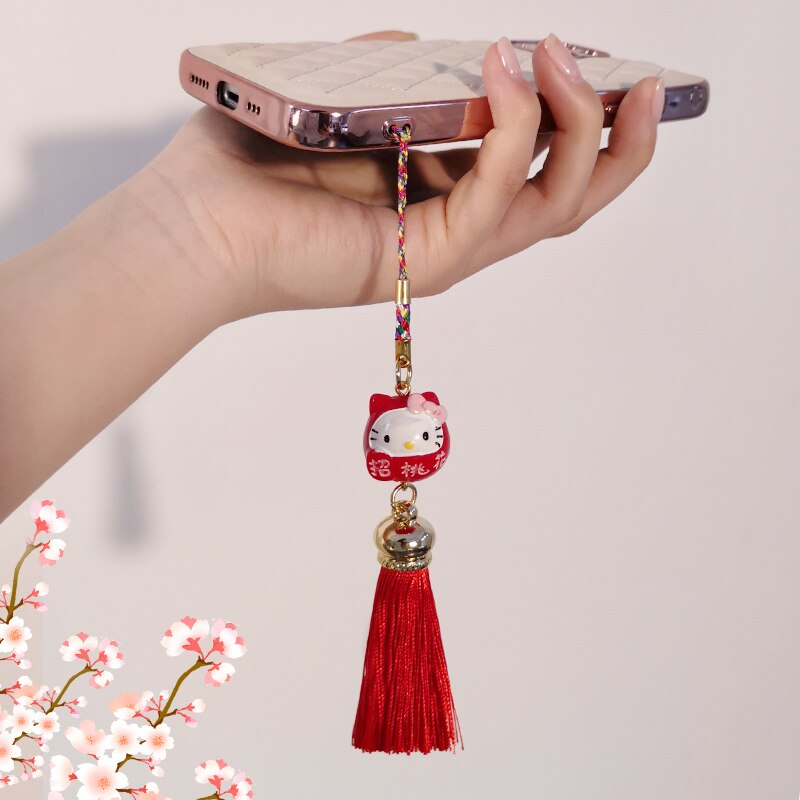 Short Pendant Key Shell Anti-lost Hanging Chain Trick Peach Pendant Retro Tassel Pendant Mobile Phone Lanyard Antique Pendant