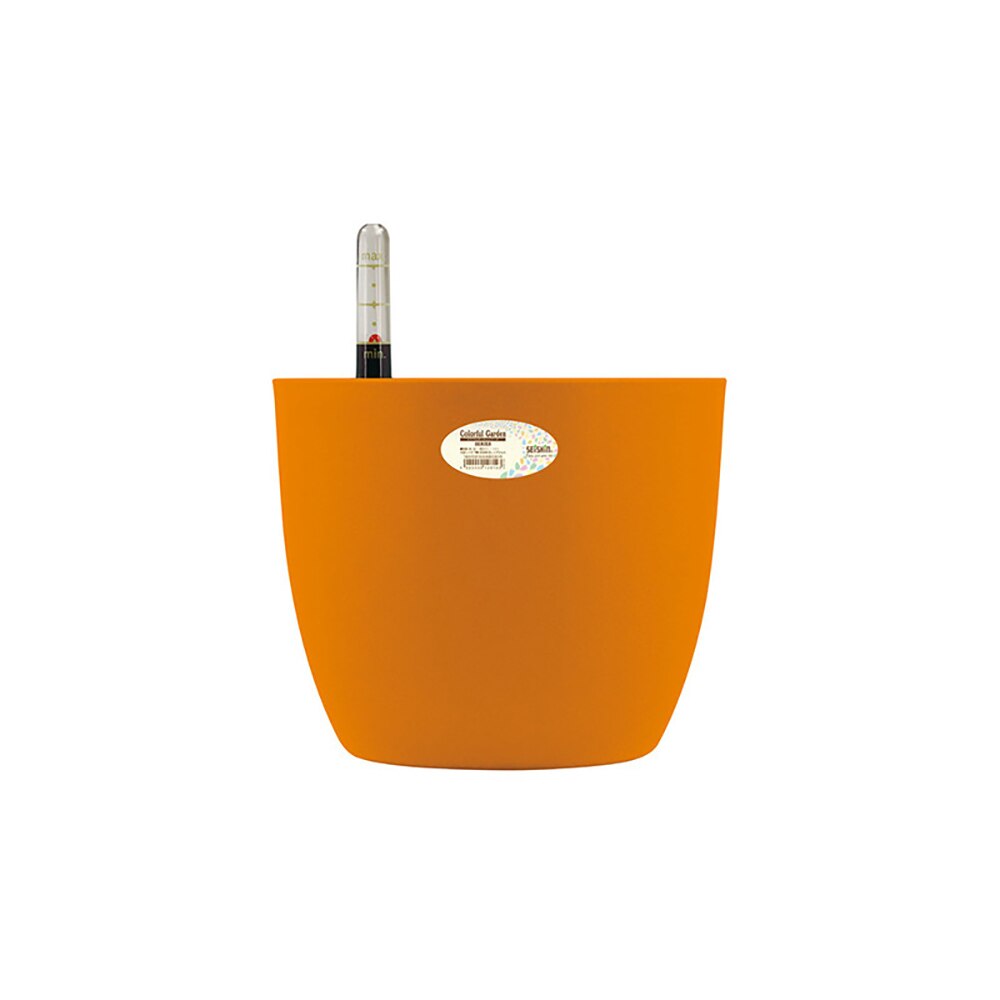 Fargerik selvvanning blomsterpotte fargerik plast blomsterpotte moderne dekorative planter pott hjemmekontor skrivebord dekorasjon: Oransje / S
