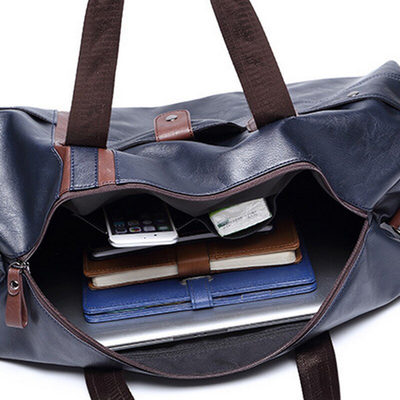 Sac de Sport cylindrique en cuir Pu souple pour hommes, sac de Sport, de Yoga, de voyage, à bandoulière, noir, marron