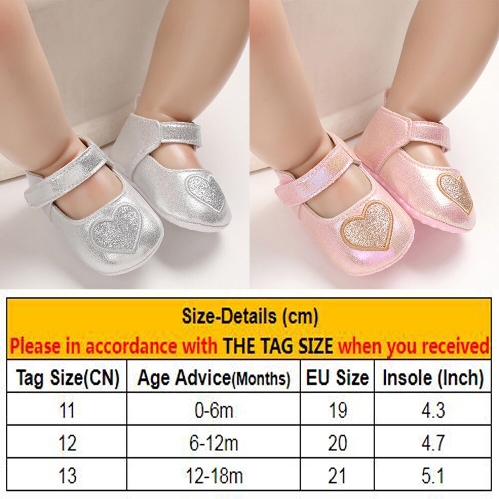 Baby krybbe barnevogn sko baby hjerte prinsesse sko baby fest kjole sko baby first walkers sko  d30