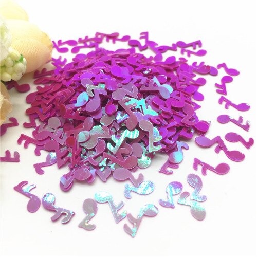 Pailletten 4*9mm muzieknoot vorm losse pvc pailletten voor 3d nail art decoratie manicure diy knutselen bruiloft accessoire confetti 20g: Ab roosrood
