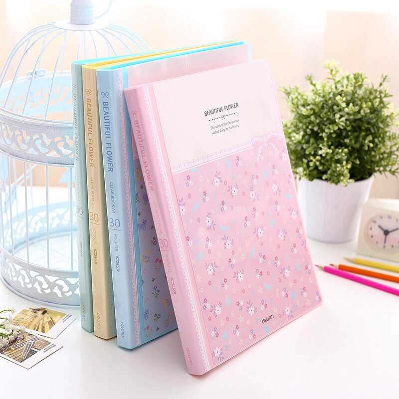 80 Pages Waterproof Multilayer Insert A4 File Folder Bag Document Organizer Bag Paper Storage Case Music Score Clip Pamphlet Box