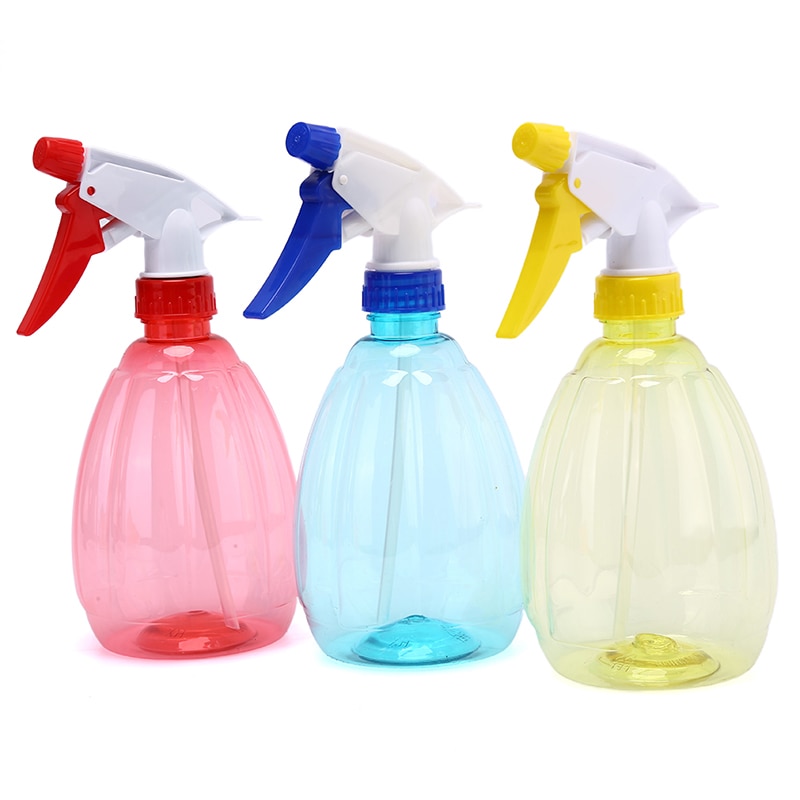 500ml genomskinlig plast tom sprayflaska handtryck spray vattenkokare