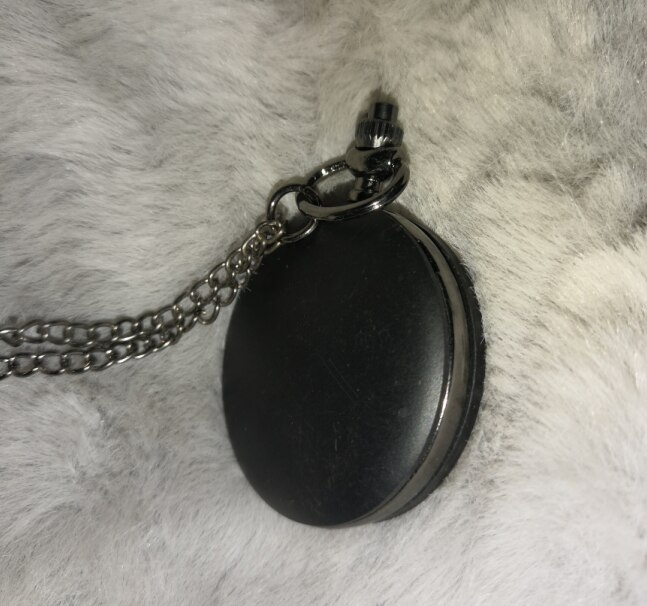 8826Large pocket watch black matte two-sided light