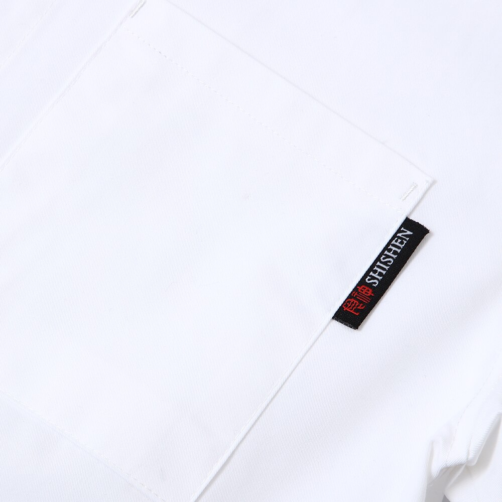 Ademend effen kleur kort mouwen chef-kok uniform unisex koksjas café chef-kok uniform restaurant ober uniform