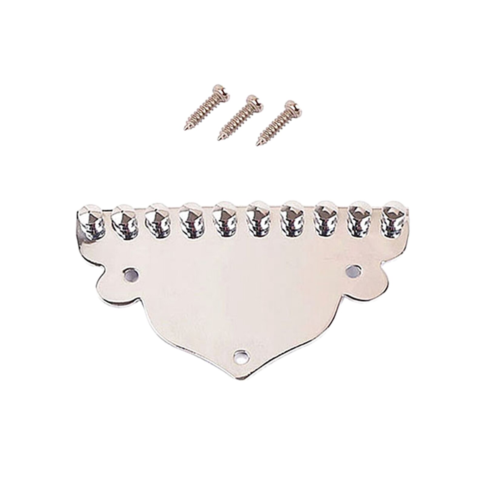 Chrome Plated Mandolin Tailpiece for 10 String Mandolin Replacement Musical Instrument Parts with Screws 70.5x42mm